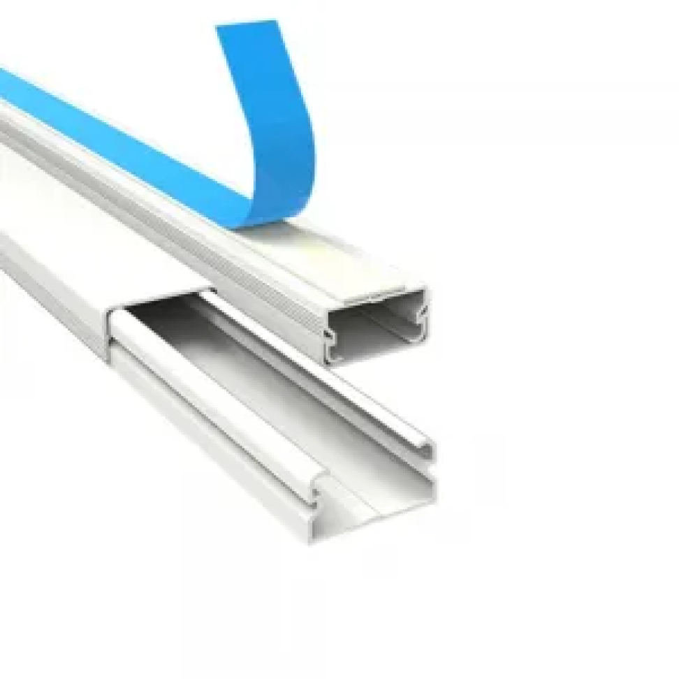 Canaleta Auto Adesiva Pvc Antichama Sem Divisória 20 x 10 x 2m