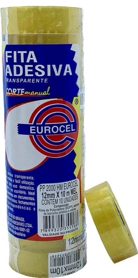 Fita Adesiva Eurocel 12mmx10m Transparente