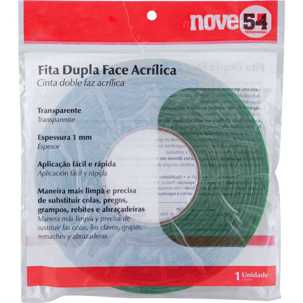 Fita Adesiva Dupla Face Nove54 19mm x 20m