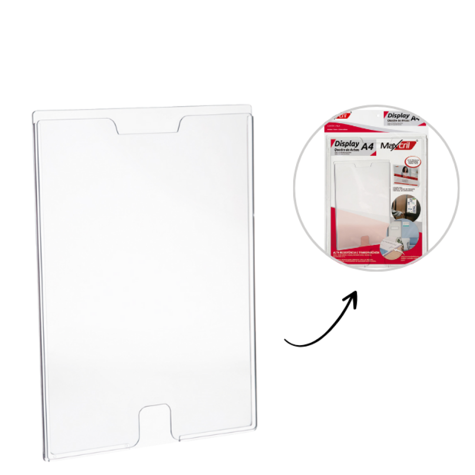 Quadro Display Maxcril Office A4 Transparente