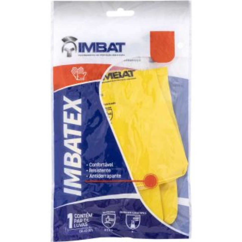 Luva Latex Multiuso Imbatex Antiderrapante M
