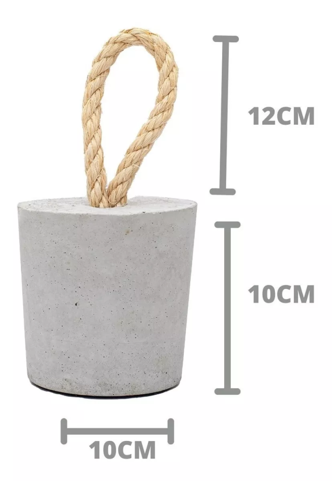 Aparador de Peso Concreto Redondo com Sisal 1.8 Kg