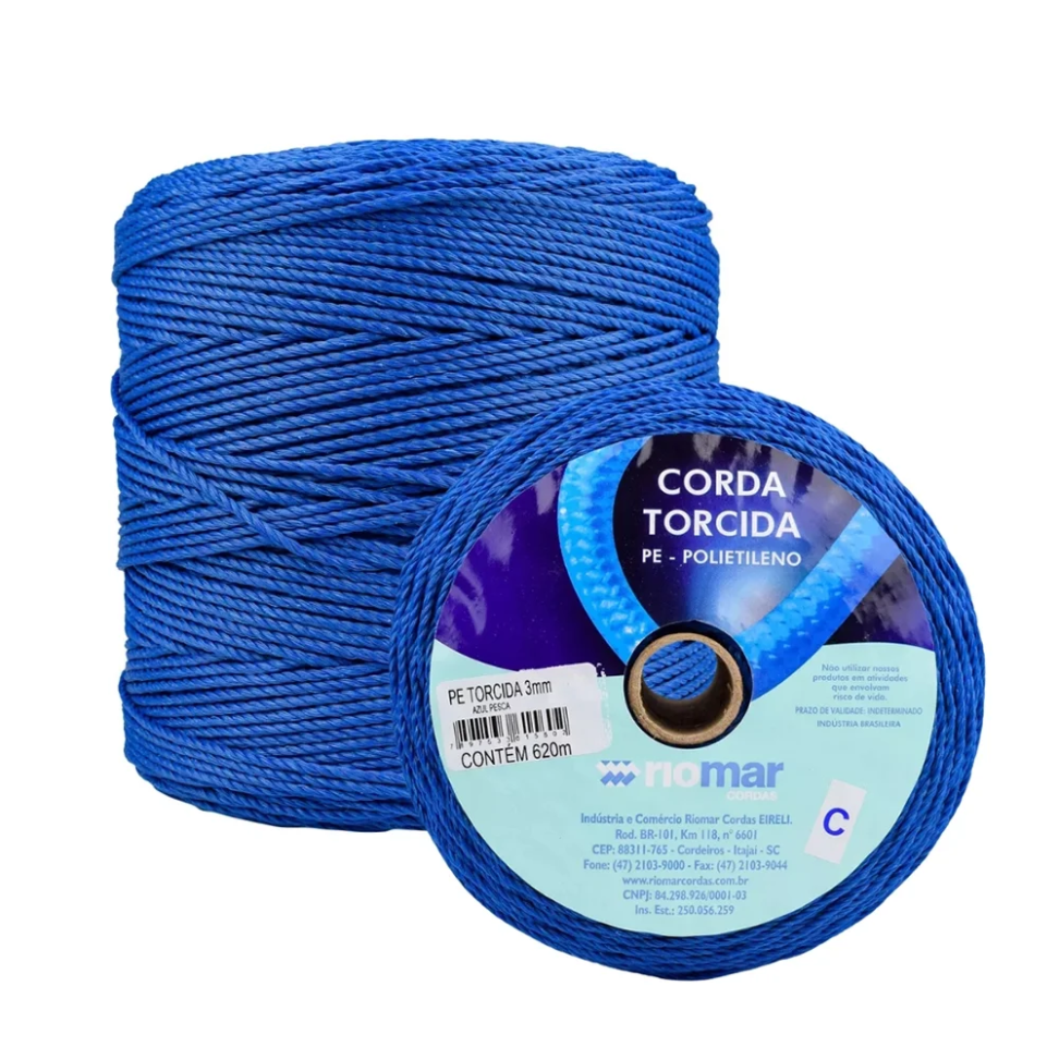 Corda Torcida Riomar Pesca Azul 3mm