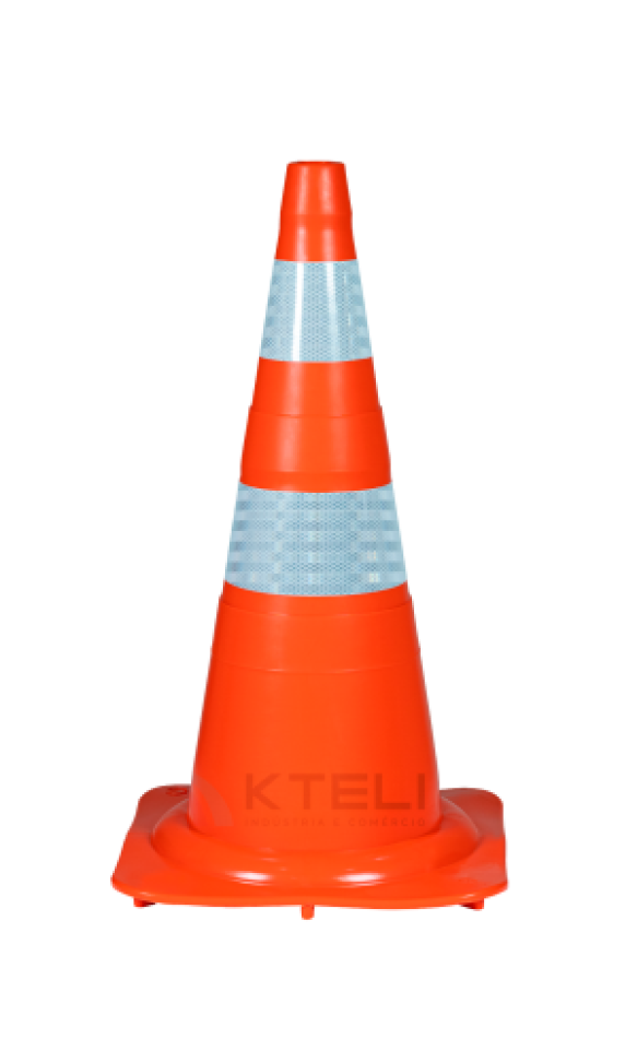 Cone de Sinalização 75cm Flexível Refletiva