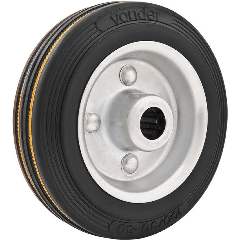 Roda Vonder Borracha e Aço Zincado D5"