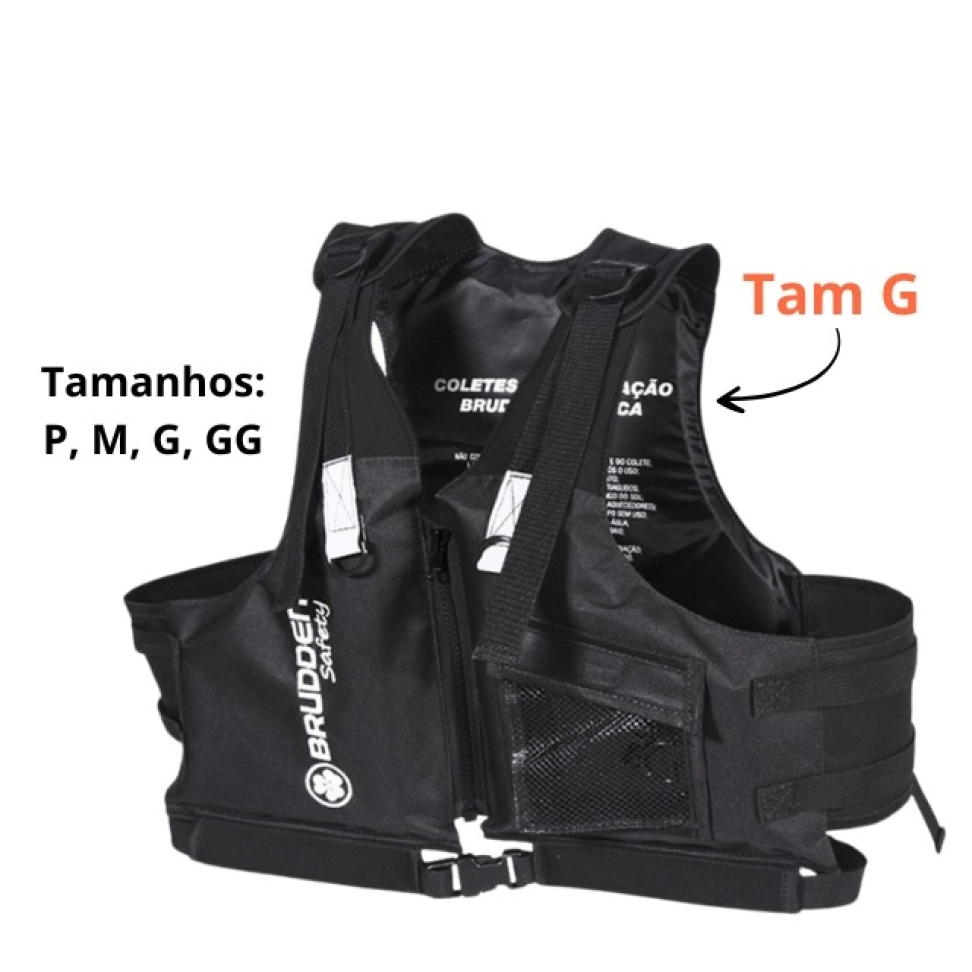 Colete de Flutuação Brudden Safety Tam G Cor Preto