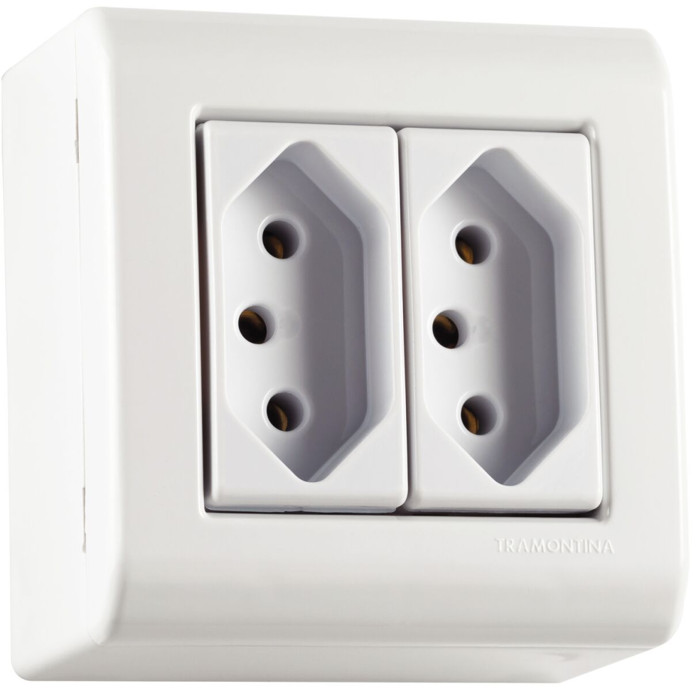 Caixa de Sobrepor Tramontina Liz  2 Tomadas 2p10a 250v