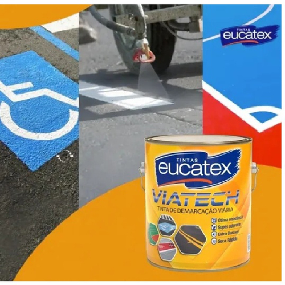Tinta de Demarcação Emborrachada Eucatex 3,6L Amarelo