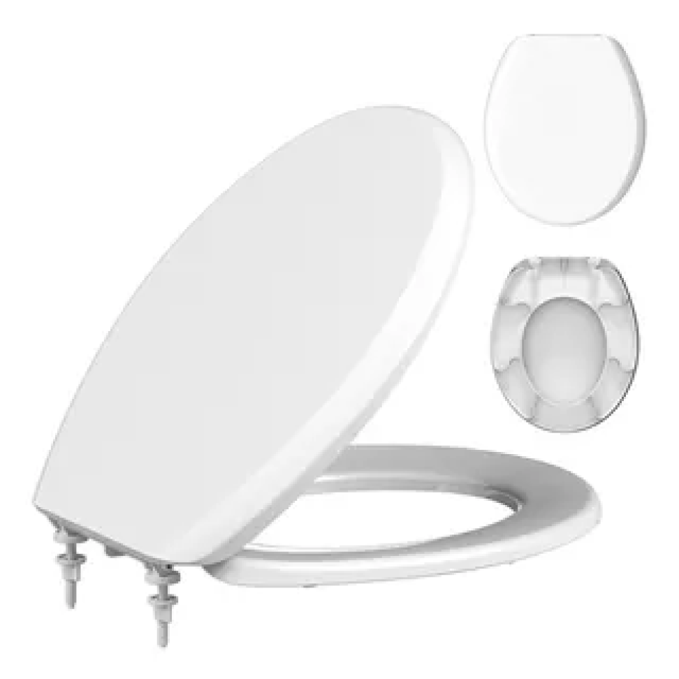 Assento Sanitário Almofadado Oval Branco Liso