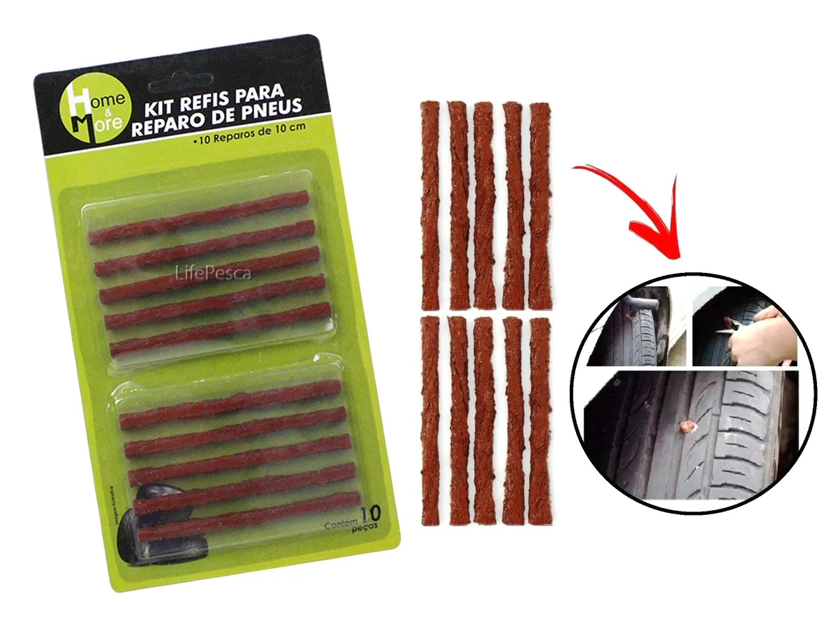 Kit Reparo Home Pneu Carro Moto 10 Peças