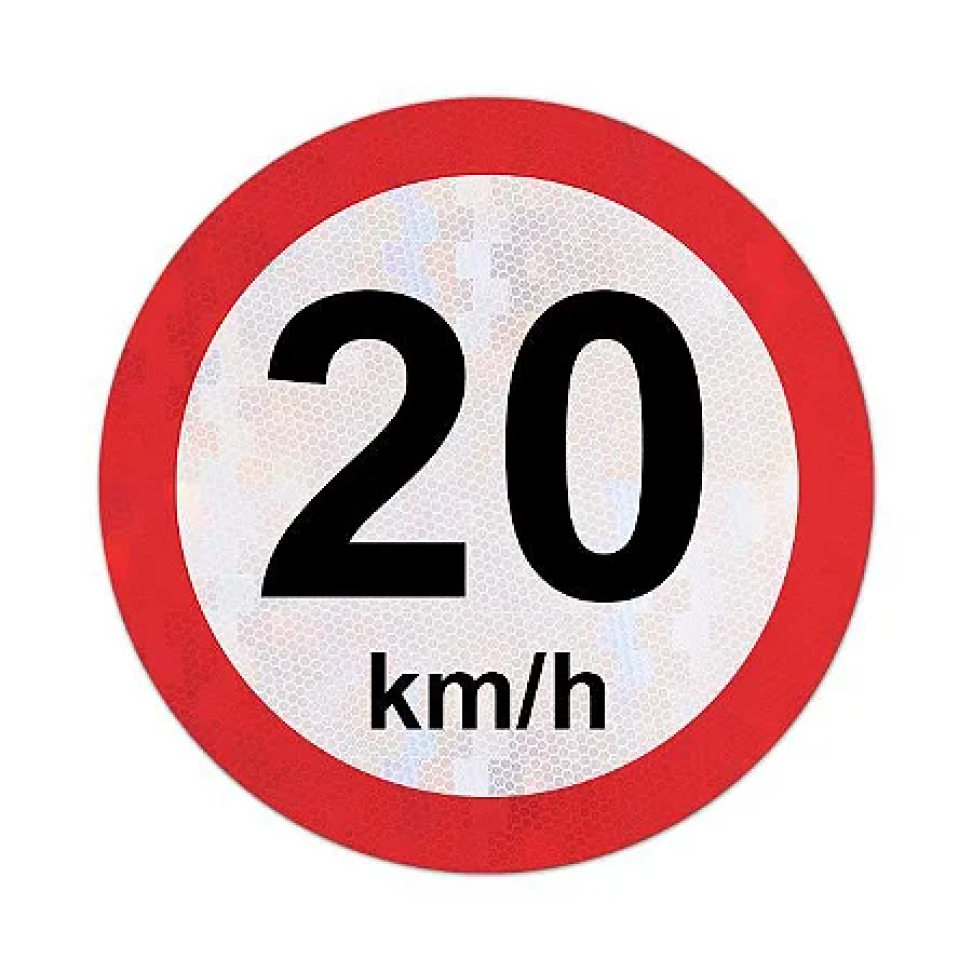 Placa de Sinalização ACM Velocidade 20Km 30Cm