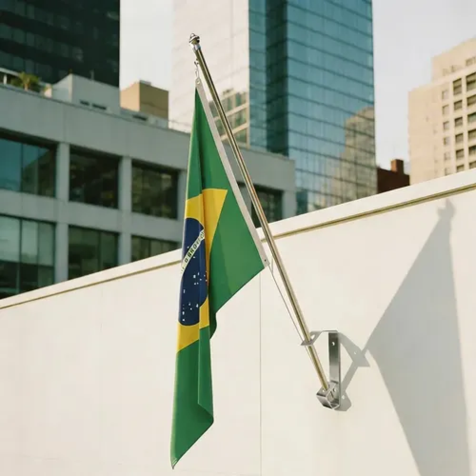 Mastro de Parede Alumínio Cromado Para Bandeira 1,5m - #3