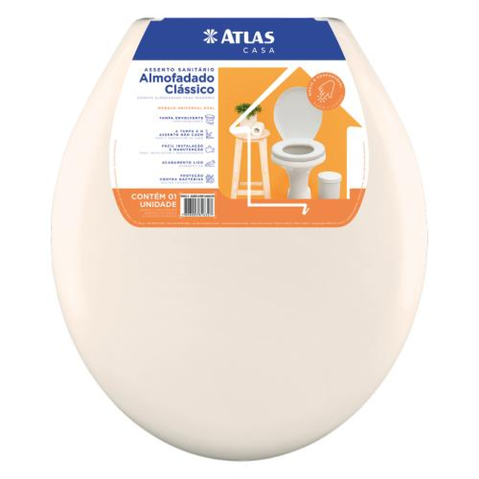 Assento Sanitário Atlas Almofadado Branco