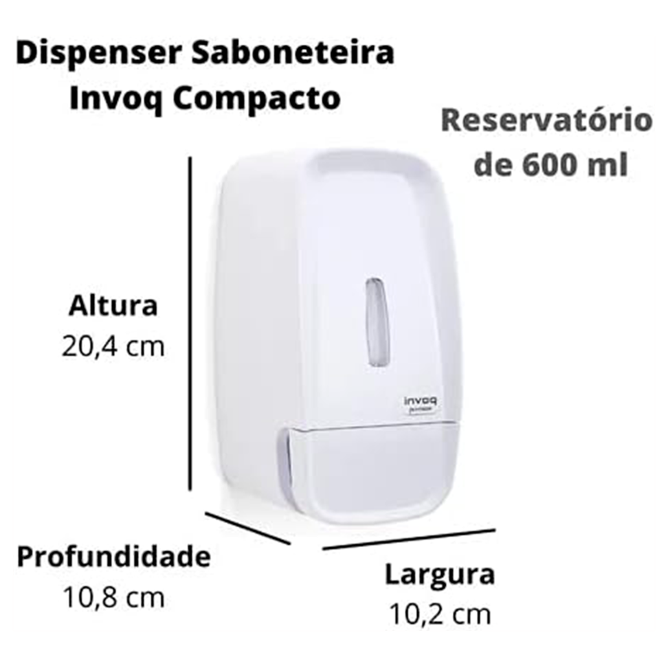Dispenser de Sabonete Invoq Com Reservatório 600ml Branco