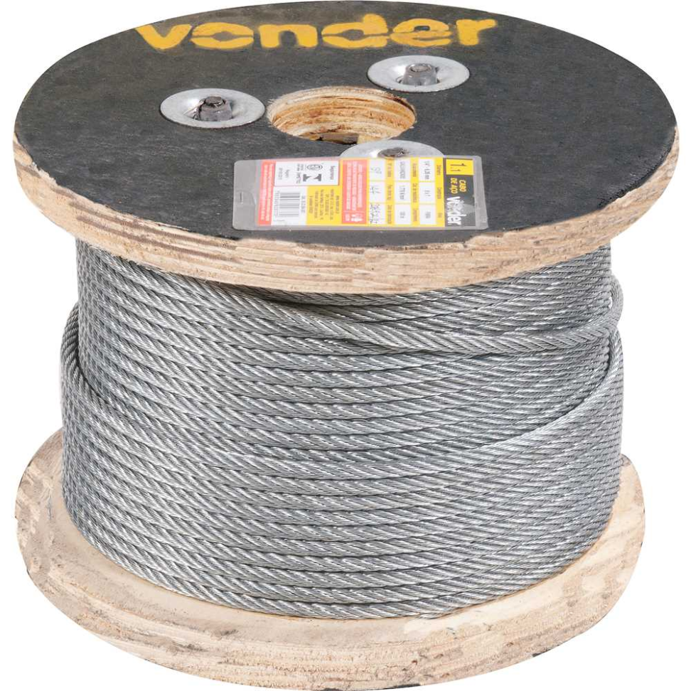 Cabo de Aço Galvanizado Vonder 2,38mm - 3/32" 6x7