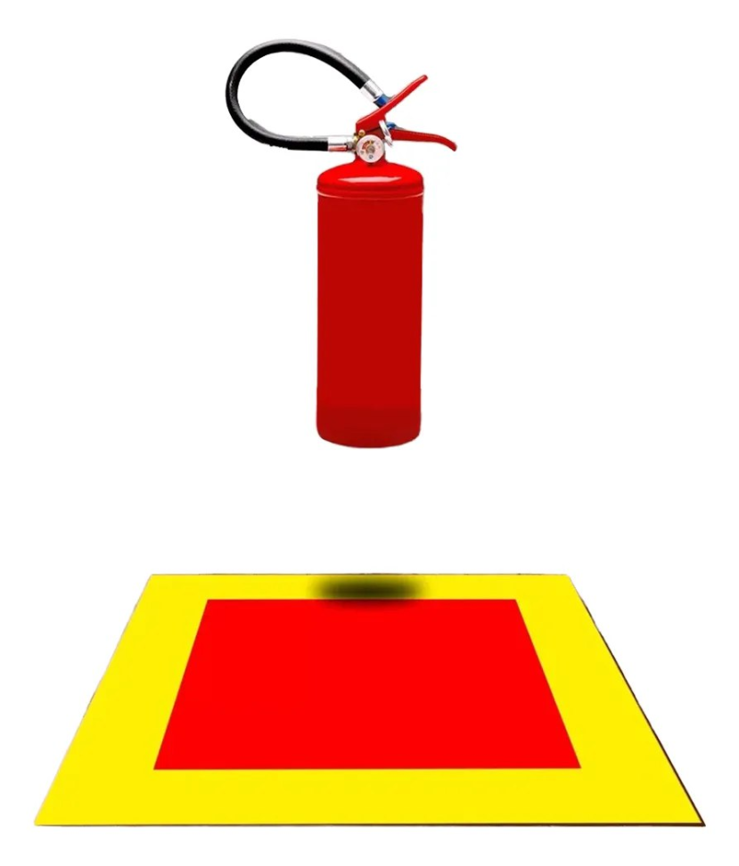 Tapete Capacho Demarcação de Extintor Incêndio 50x50cm