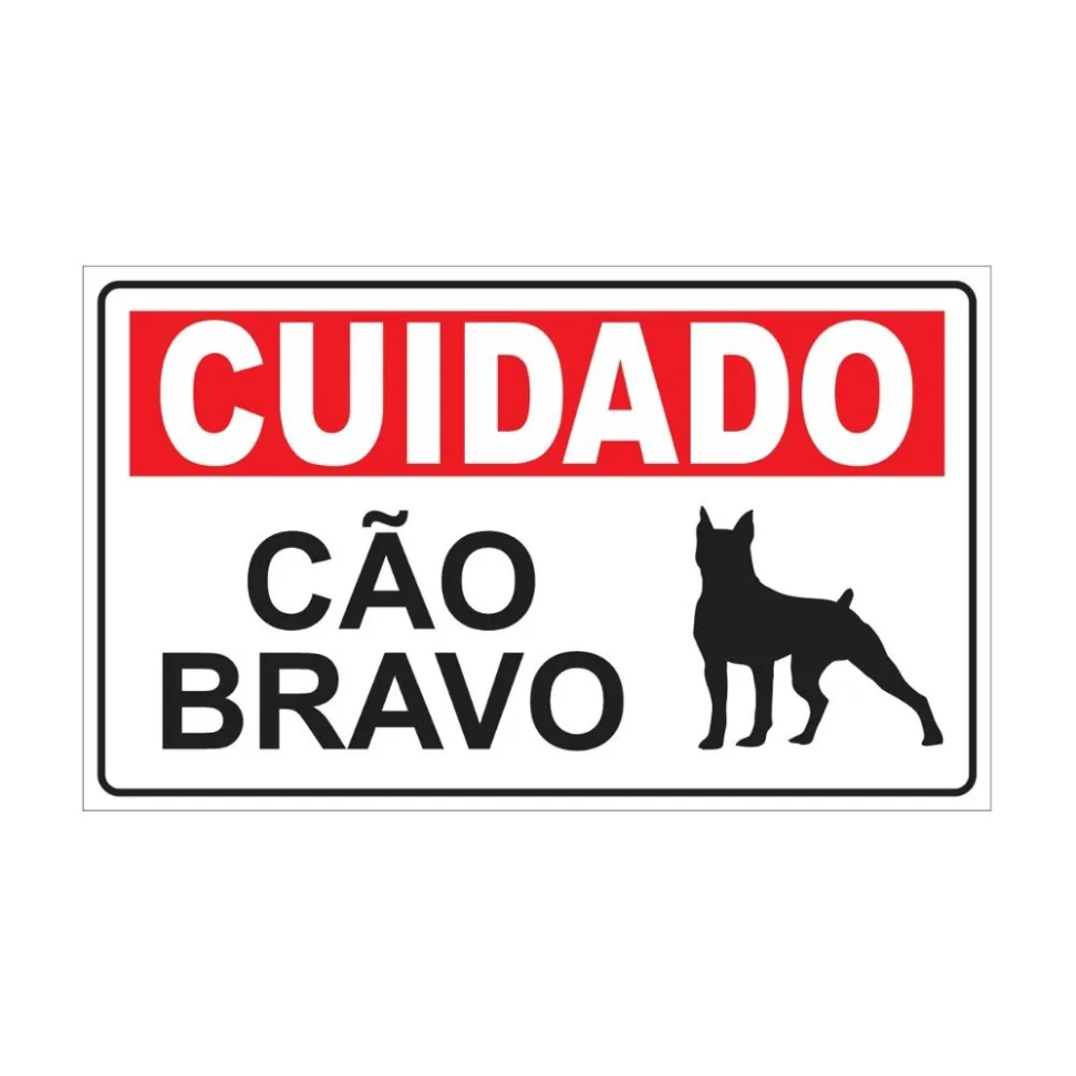 Plaquinha 30x20cm Cuidado Com Cão