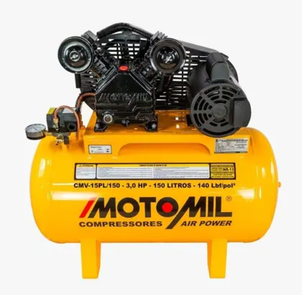 Compressor de Ar Motomil 2Cv 100L 140psi Bivolt