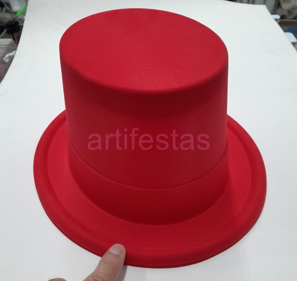 Cartola Plástica, Pct/5 unidades, cor Vemelha. - #5