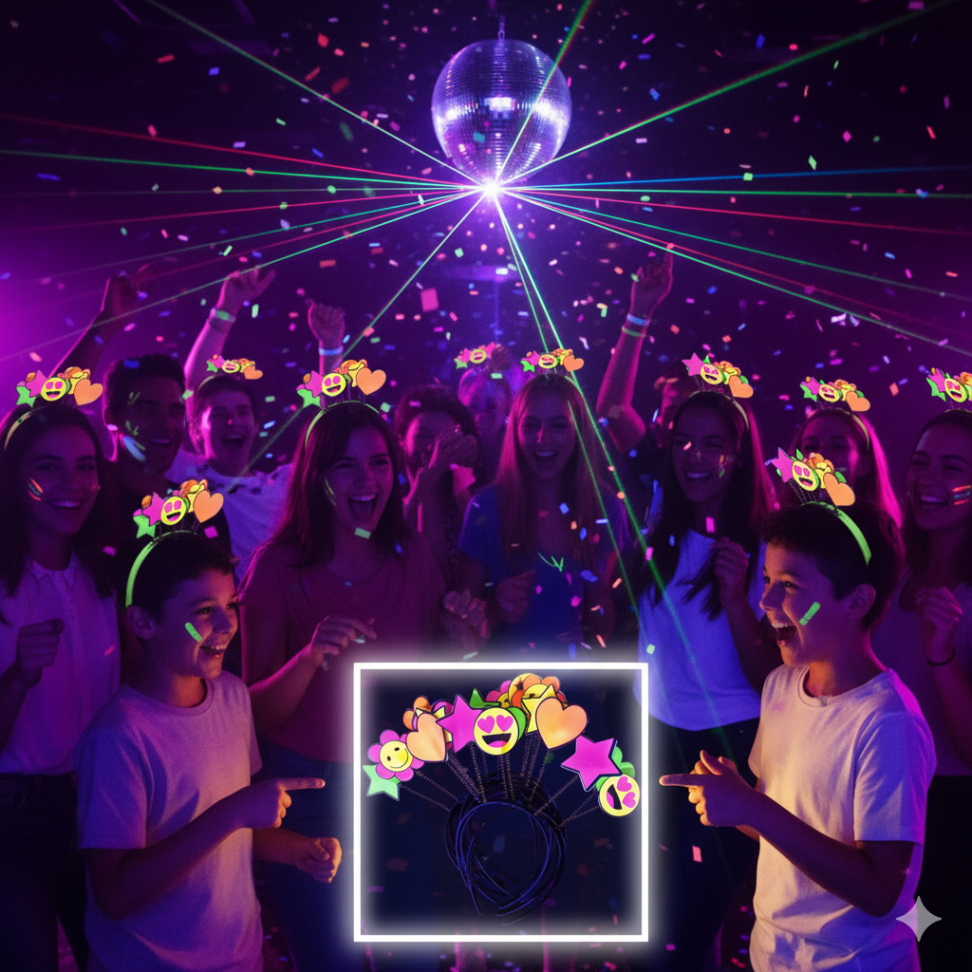 Tiara Party Festa, Pct/10 unidades, Cores Neon que Brilham na Luz Negra. - #3