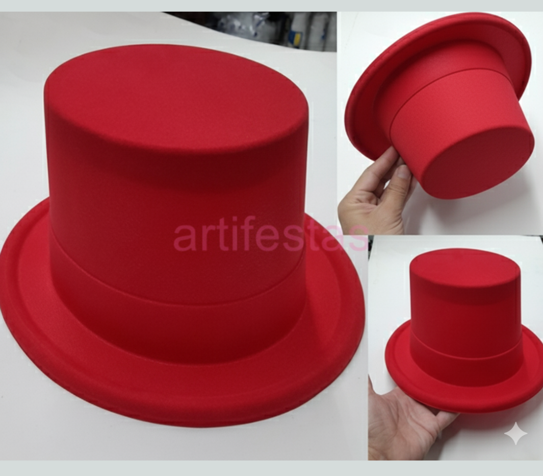 Cartola Plástica, Pct/5 unidades, cor Vemelha. - #2