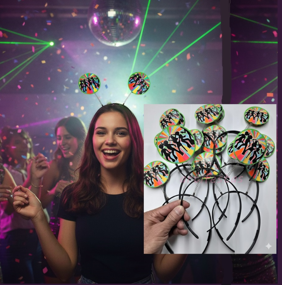 Tiara Festa Retrô, Pct/10 unidades, Cores Neon que Brilham na Luz Negra. - #5