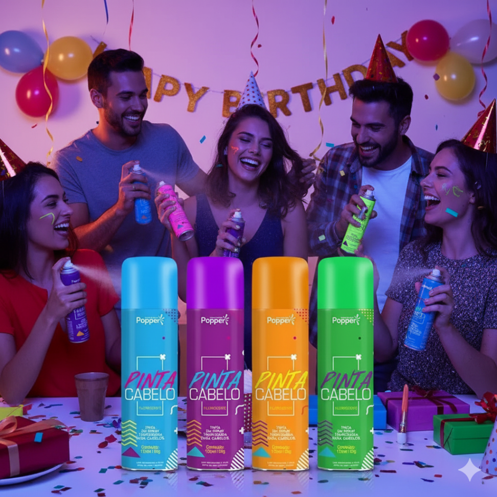 Tinta Spray para Colorir Cabelos, Cores Fluorescentes, Lata 150ml. - #4