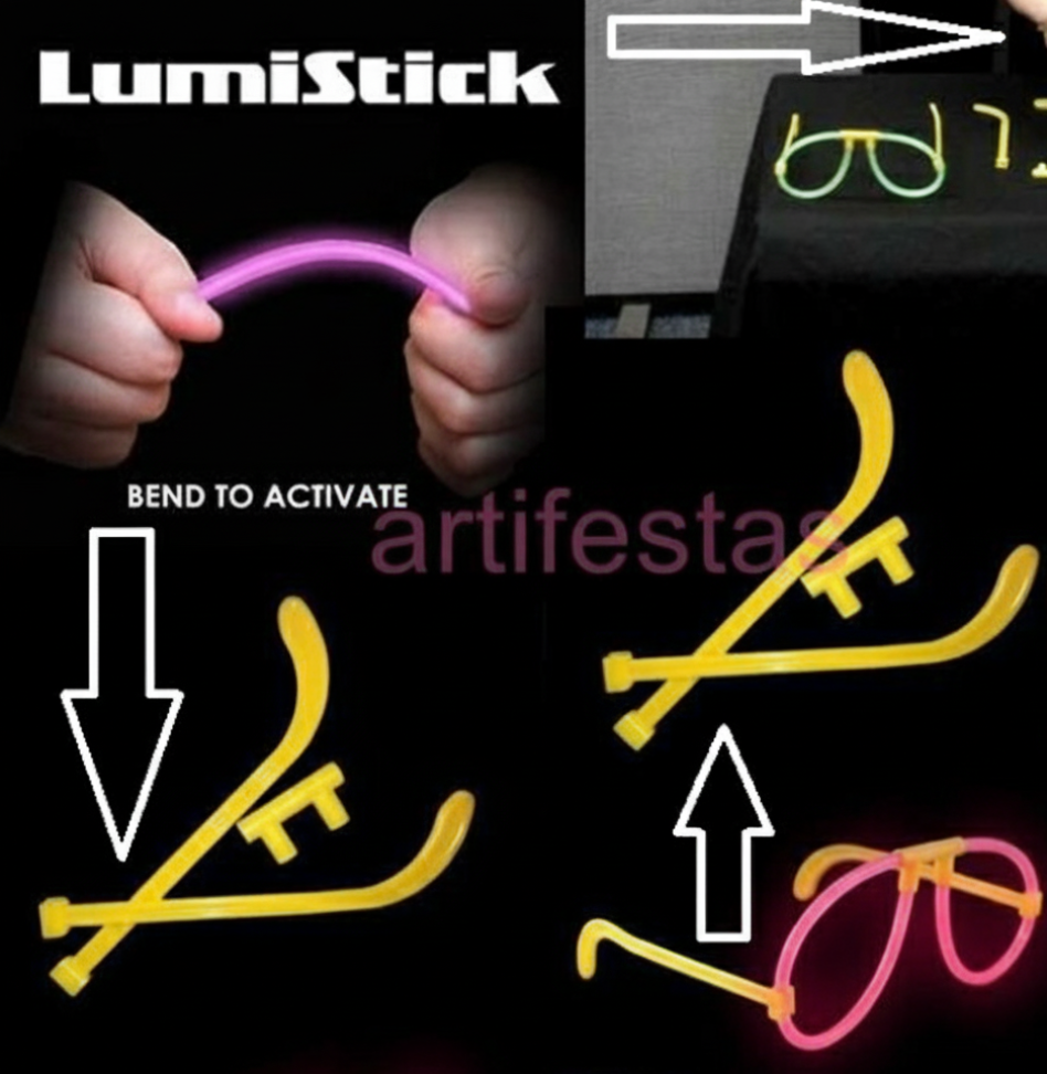 Óculos Neon, Pct/6 unidades, Cores Variadas. - #3