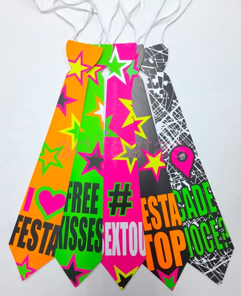 Gravata Balada 1 Neon, Pct/10 unidades, Cores Neon que Brilham na Luz Negra. - #3