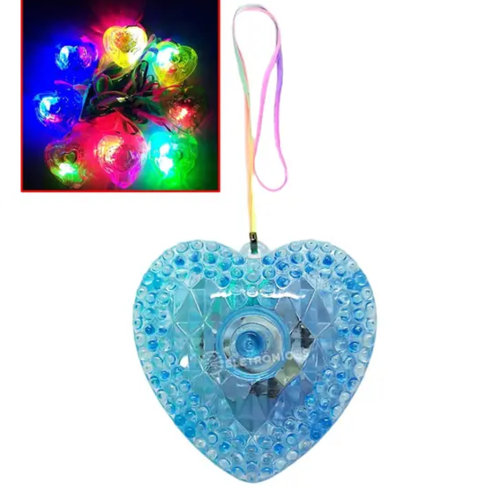 Colar Pisca, Pct/10 unidades, modelo Coração, cores variadas. - #2