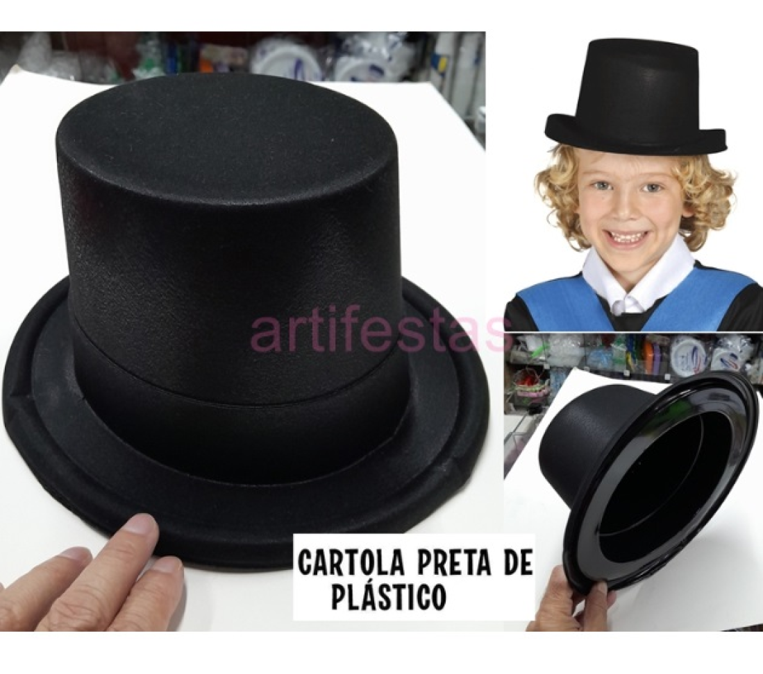 Cartola de Plástico na cor preta. - #5