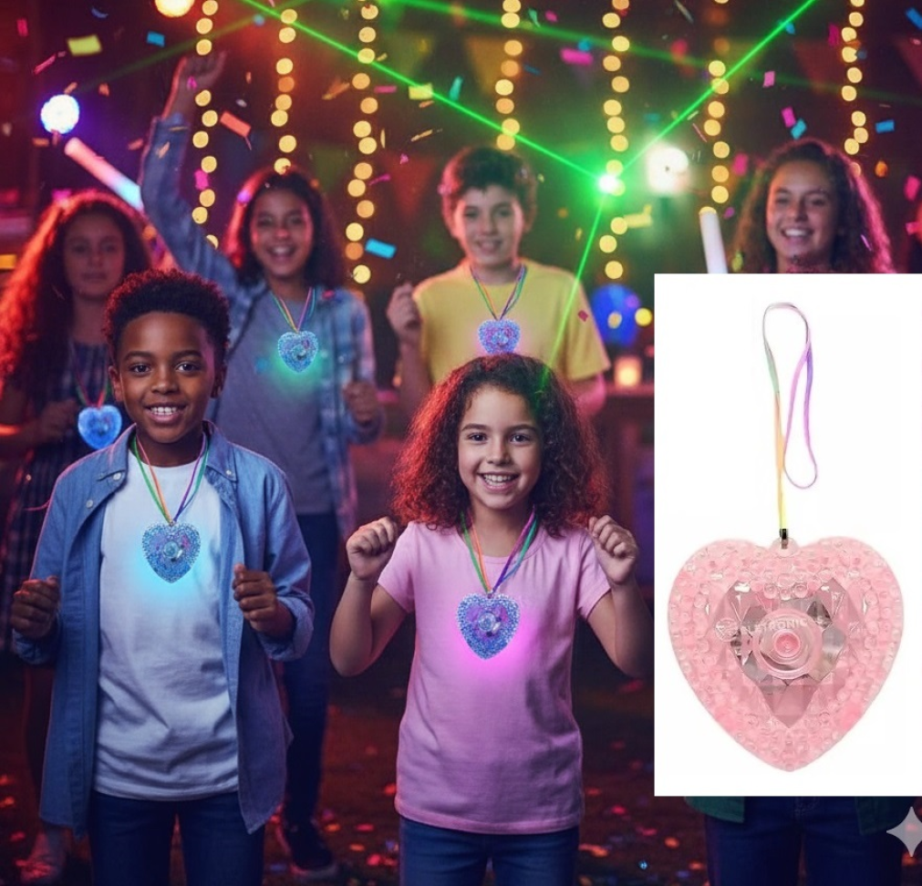 Colar Pisca, Pct/10 unidades, modelo Coração, cores variadas. - #4