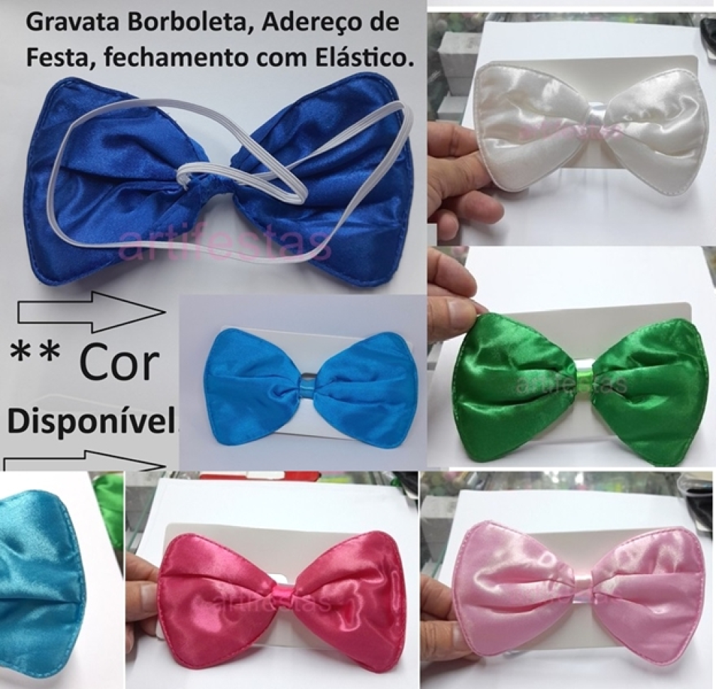 Gravata Borboleta, Acessório para Festas e Fantasias, Fechamento com Elástico. - #2