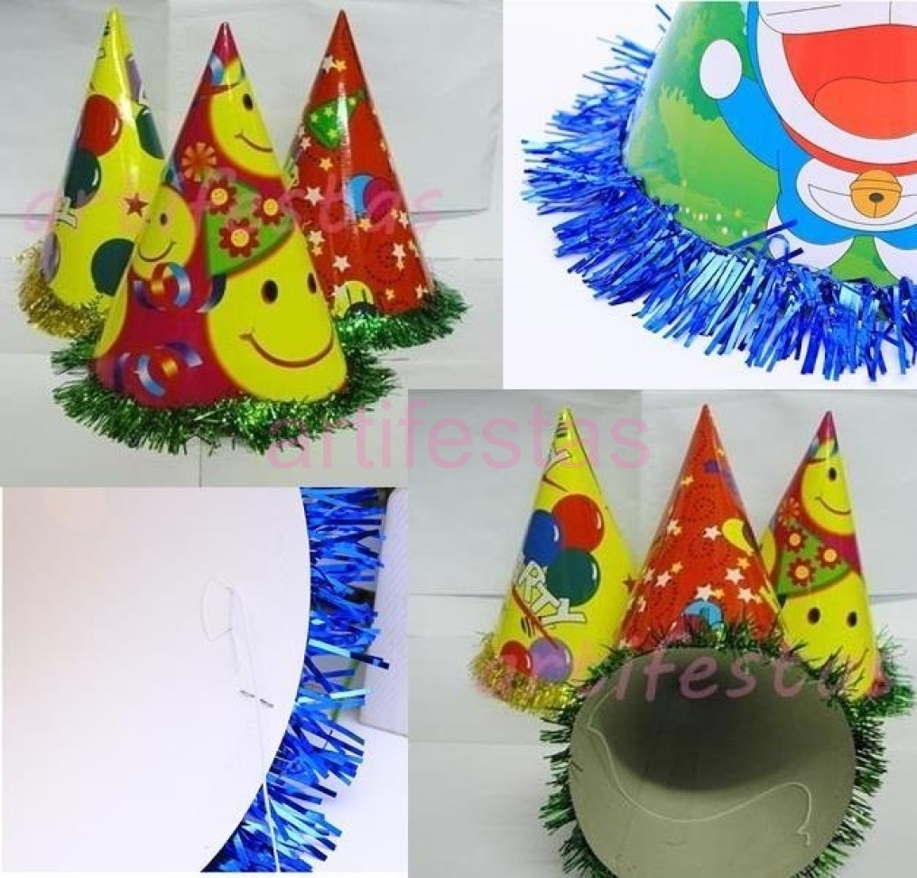 Chapéu Birthday, Pct/10 unidades, Tamanho Adulto, Cores Variadas. - #3