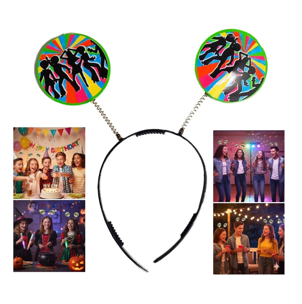 Tiara Festa Retrô, Pct/10 unidades, Cores Neon que Brilham na Luz Negra. - #4