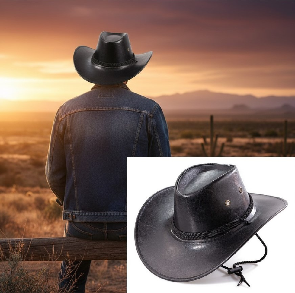 Chapéu Country em Couro Sintético. - #5