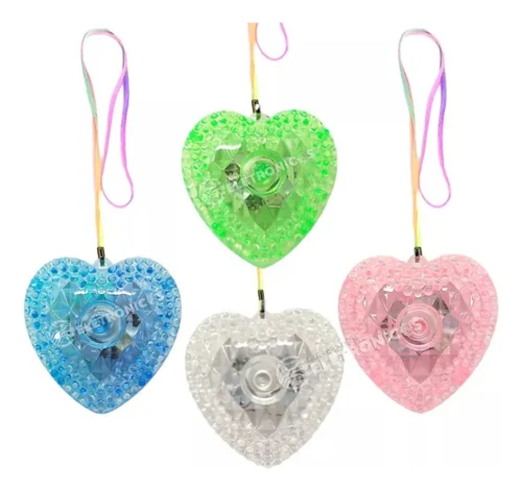 Colar Pisca, Pct/10 unidades, modelo Coração, cores variadas. - #5