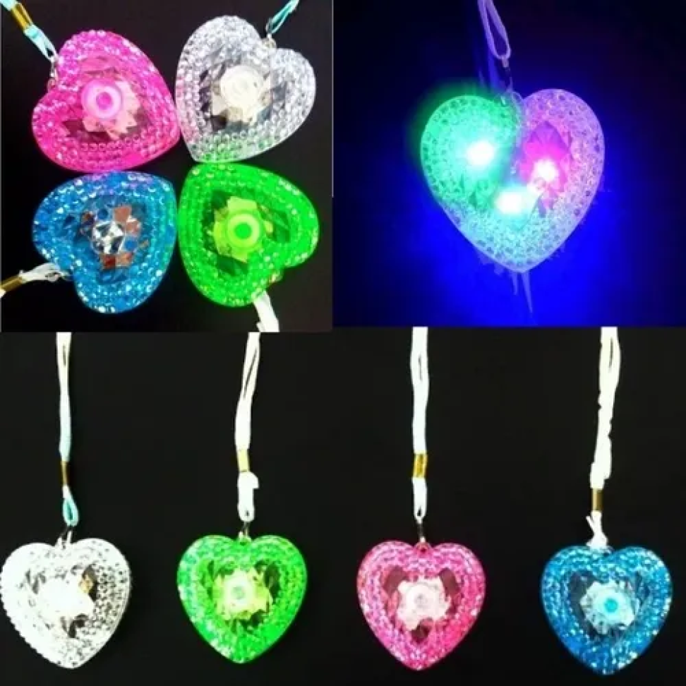 Colar Pisca, Pct/10 unidades, modelo Coração, cores variadas. - #3