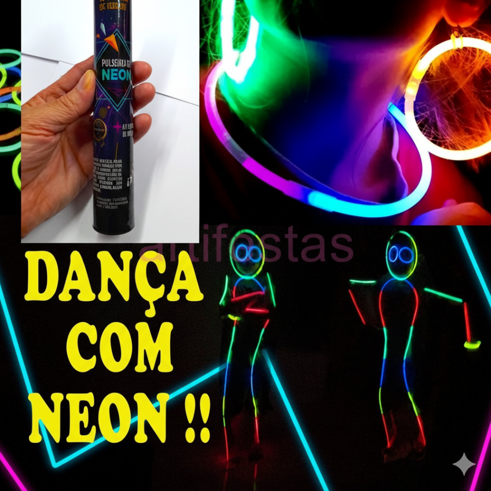 Pulseira Neon 15 unidades, Party de 7 Cores Variadas. - #3