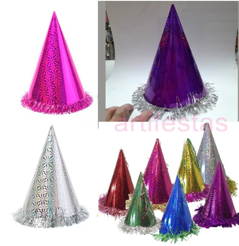 Chapéu Holográfico, Pct/10 unidades, Tamanho Adulto, Cores Variadas. - #4