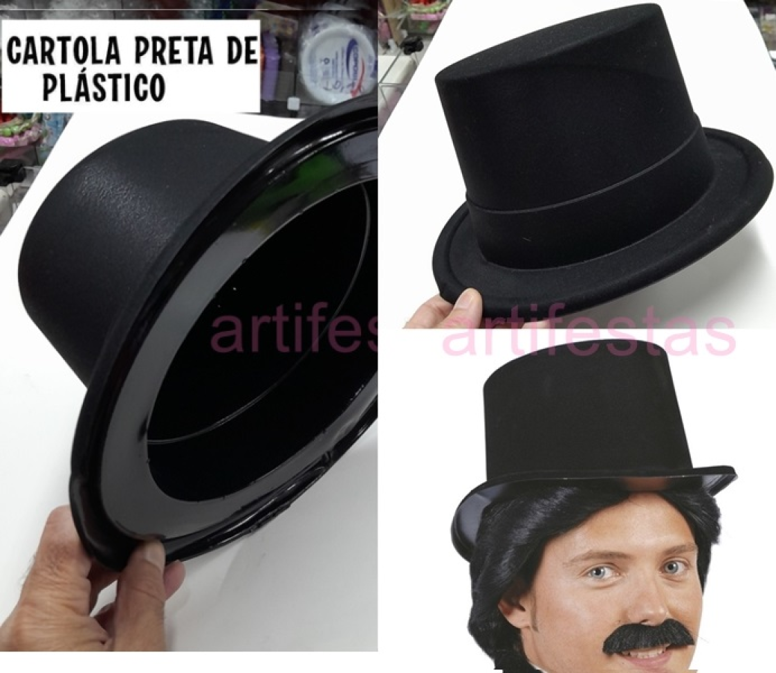 Cartola de Plástico na cor preta. - #2