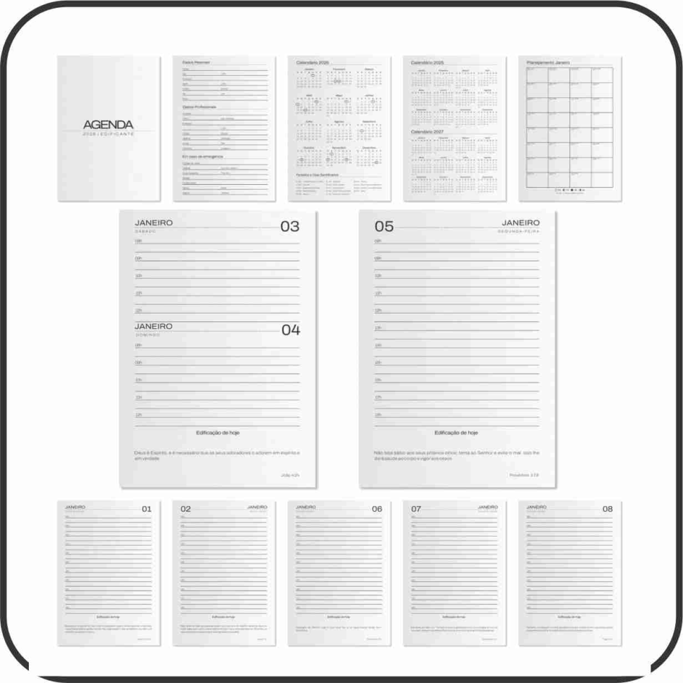 Agenda CAPA DURA DIÁRIA P/B EDIFICANTE - #2