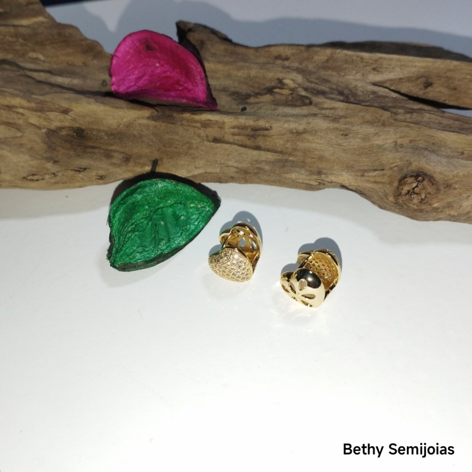 Brinco coração cravejado - #1