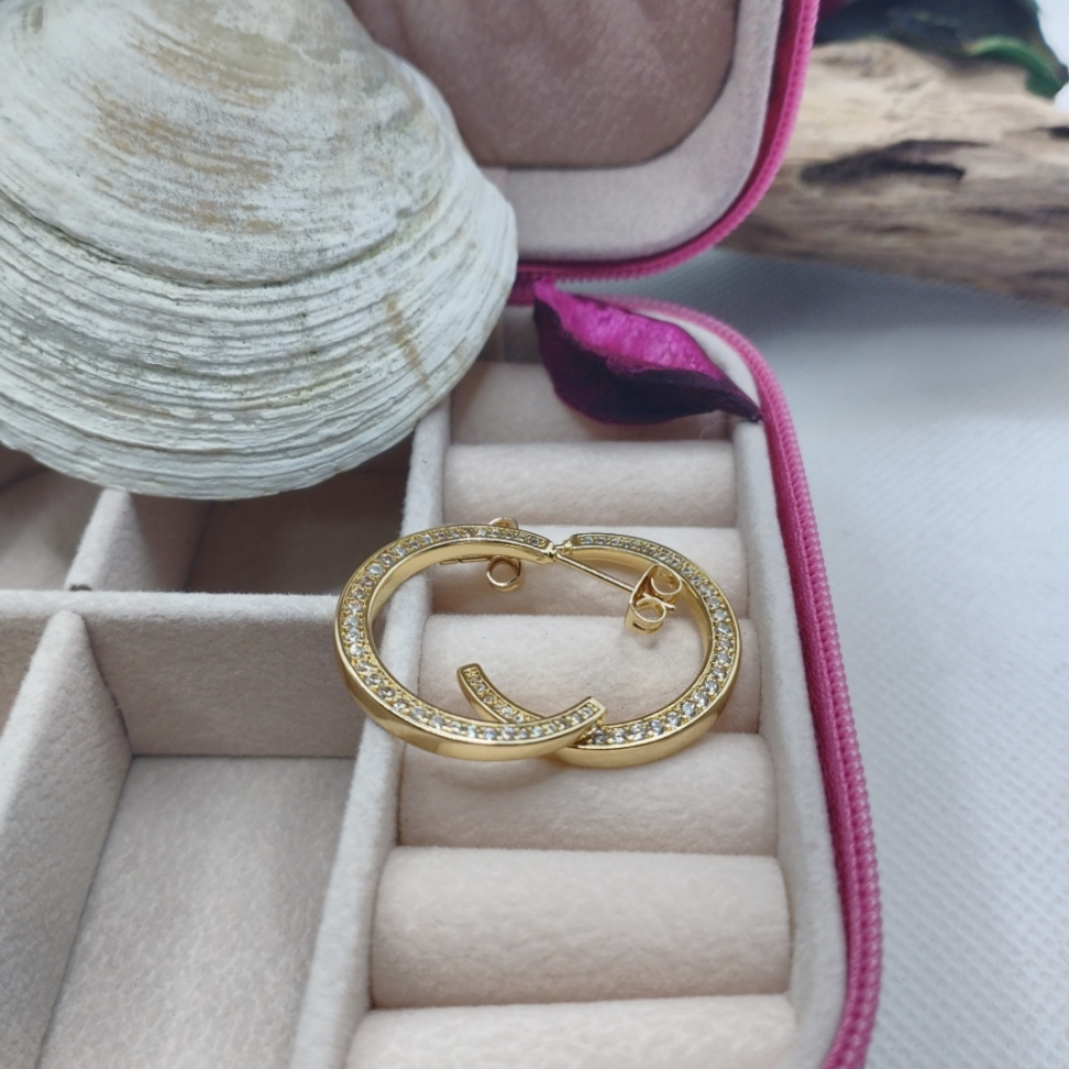 Argola Cravejada lateral - #4