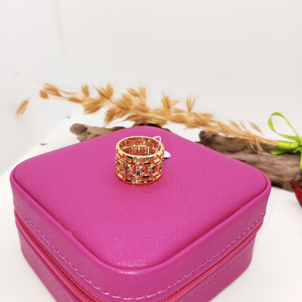 Anel Tijolinhos colors folheado a ouro 20 - #4