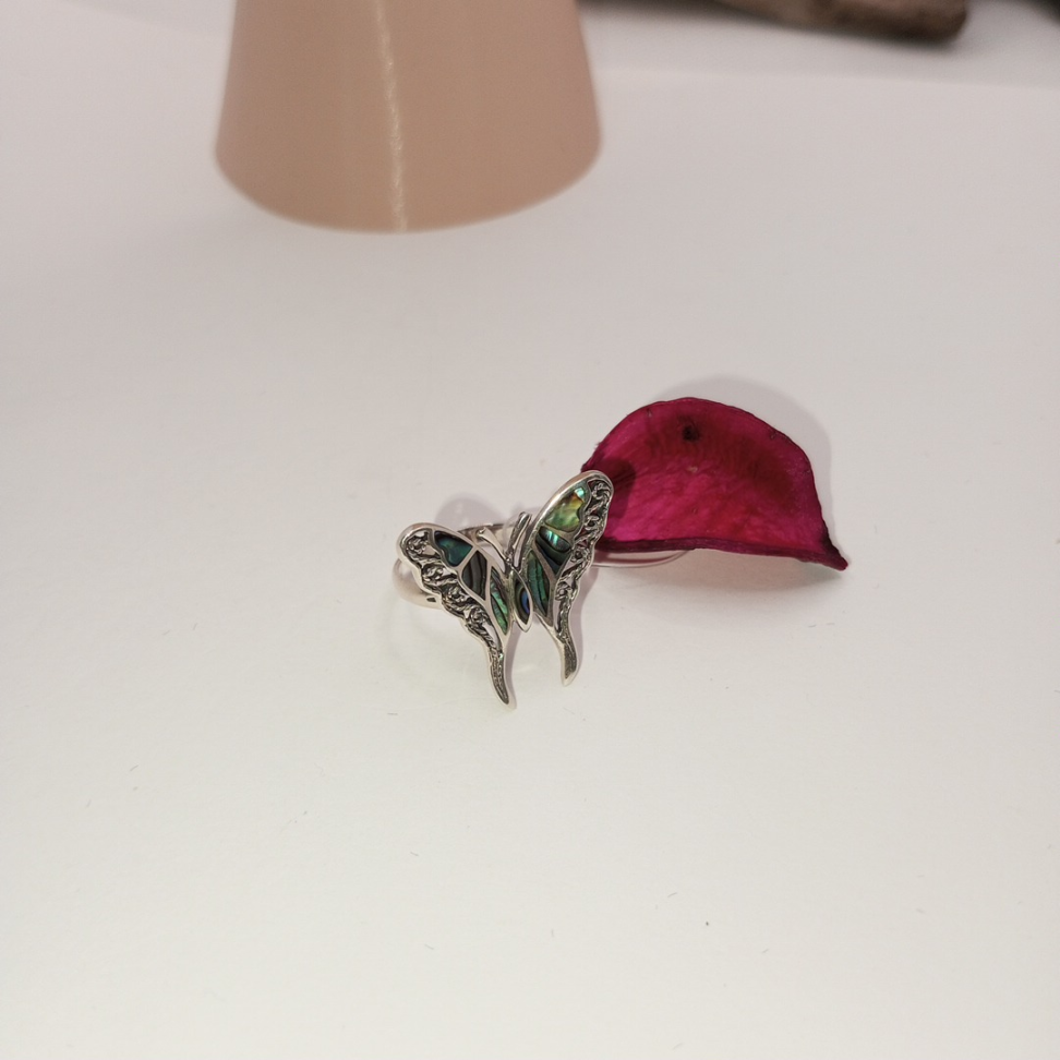 Anel de borboleta em abalone - #3