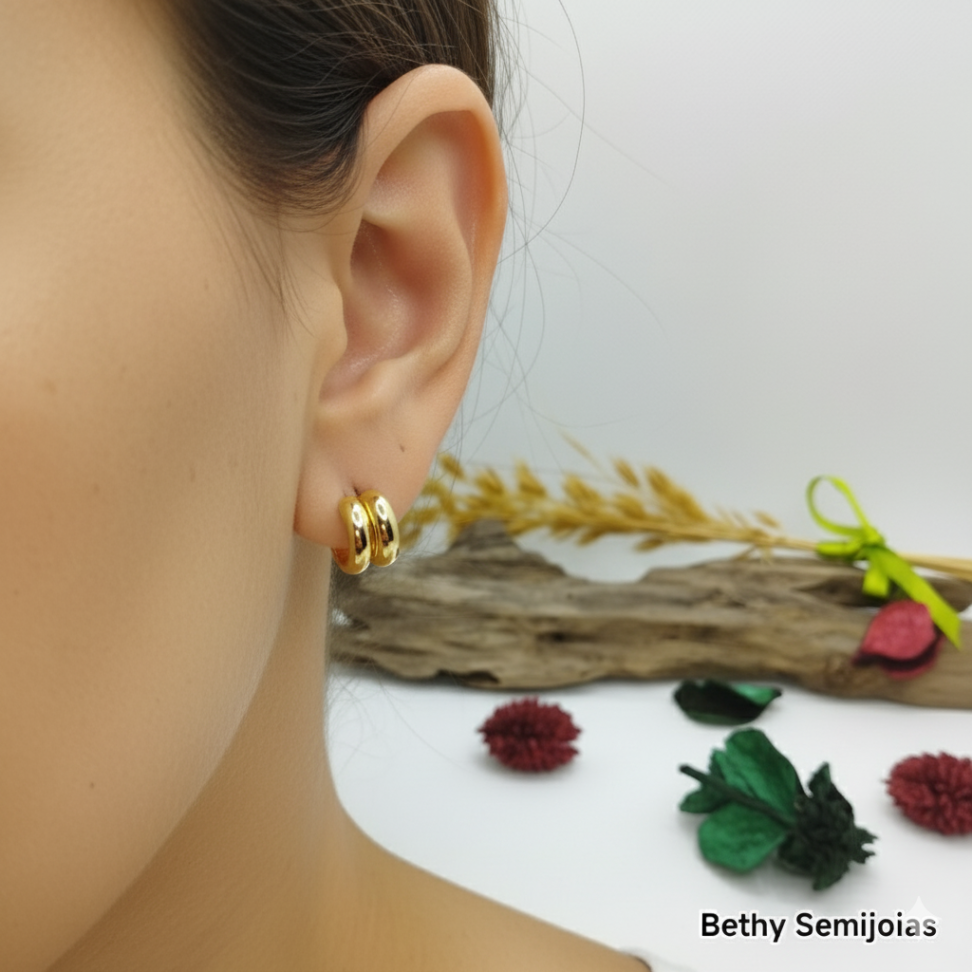 argolinha dupla 1 cm - #2