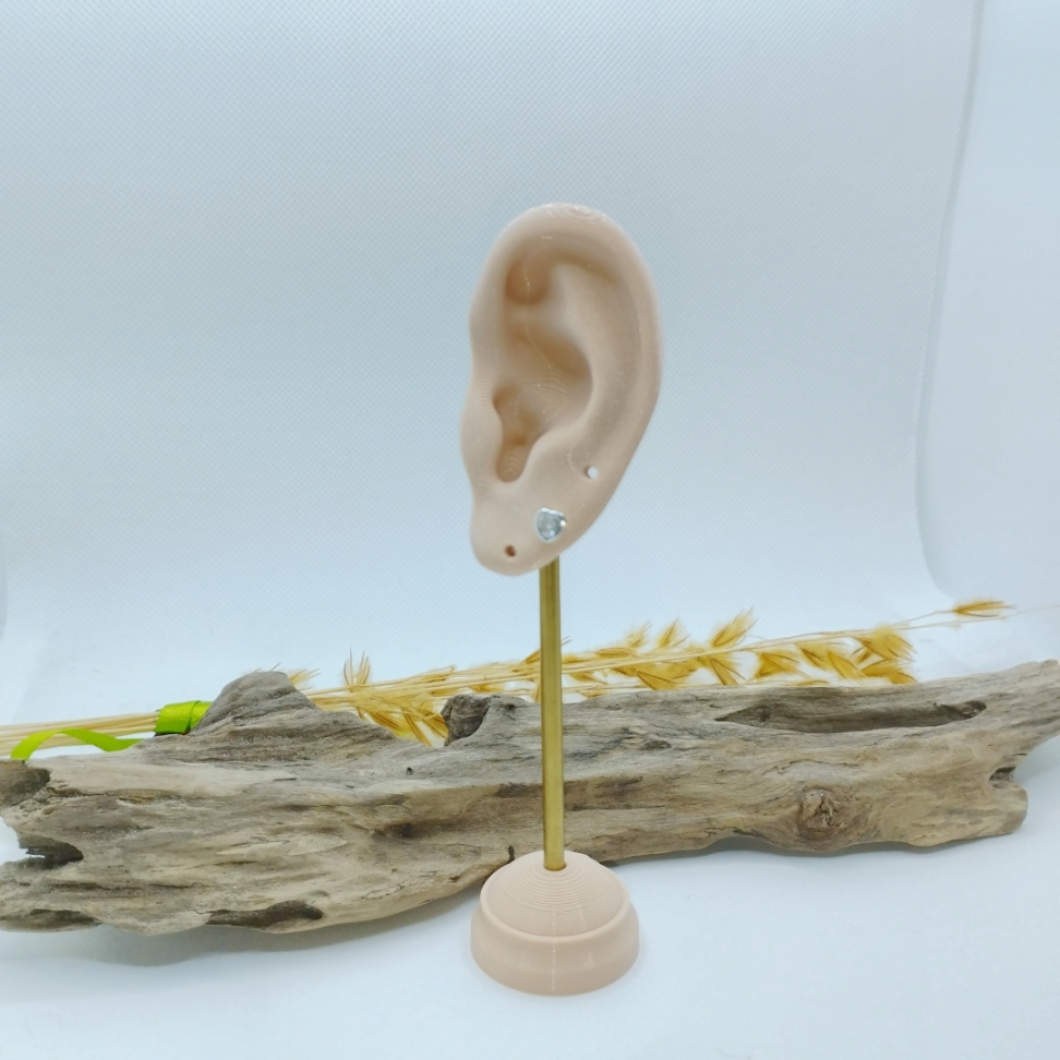 Brinco 2° furo coração zircônia - #3