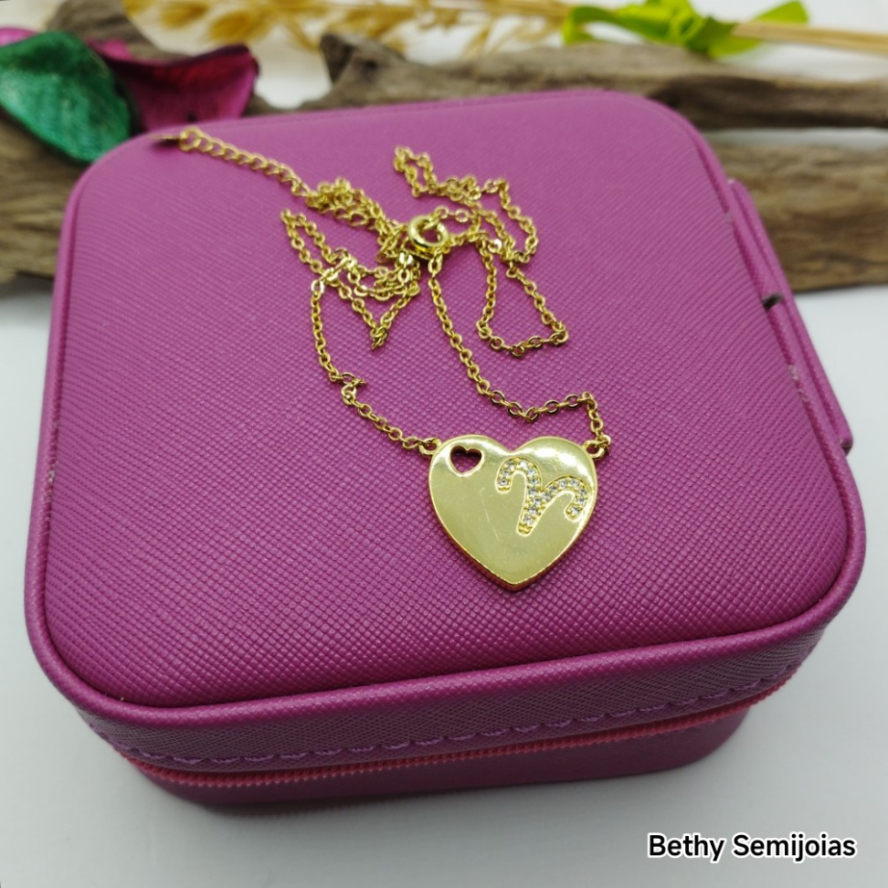 Colar coração signo - Áries - #3