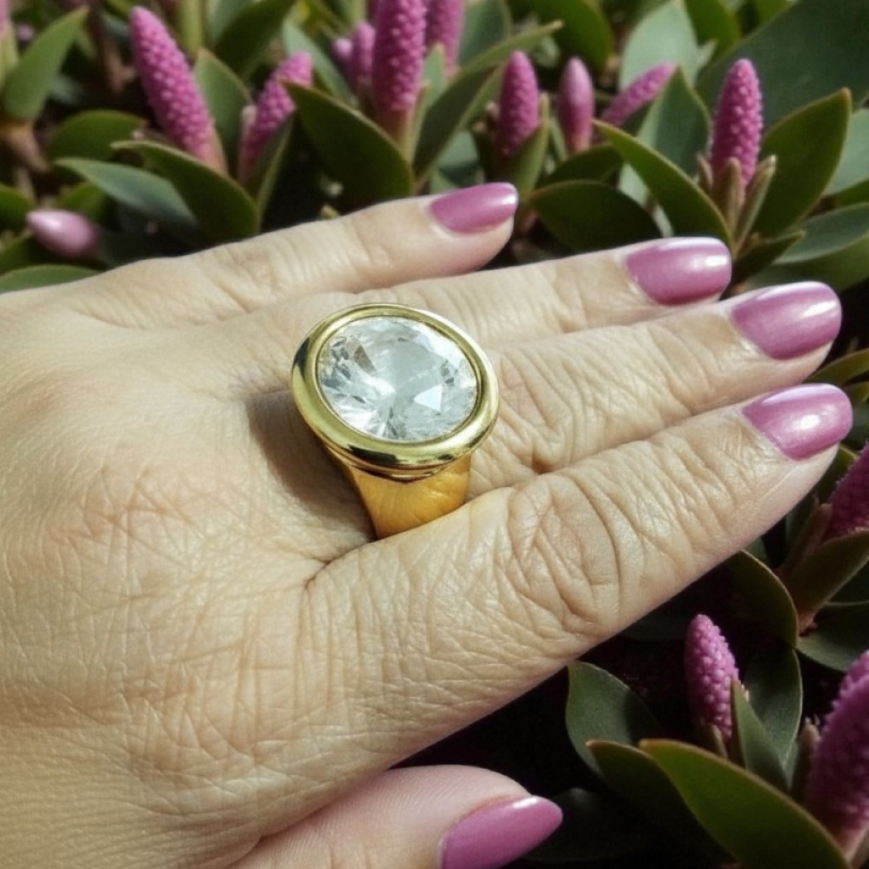 anel grosso com cristal grande - #2